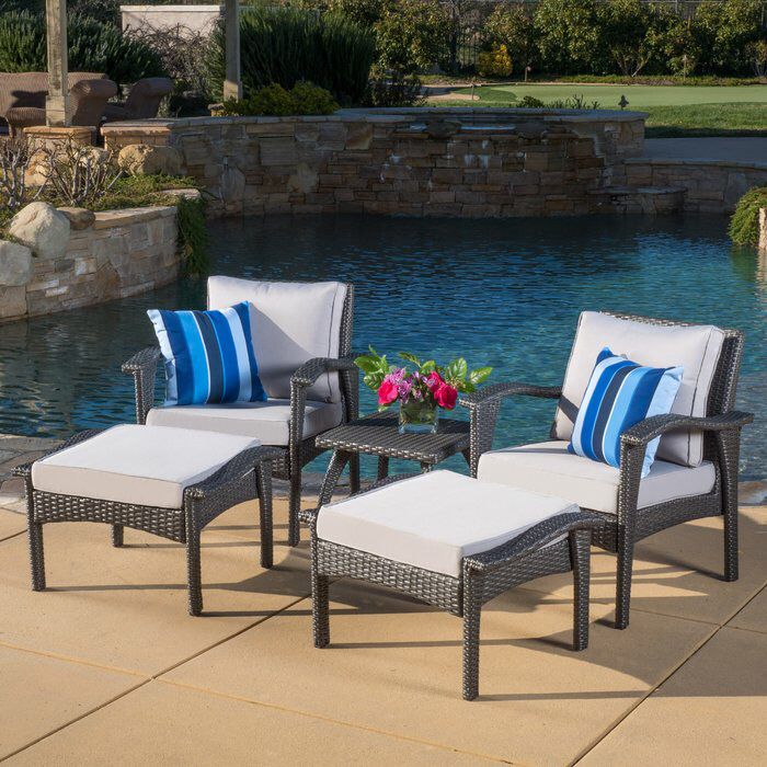 Beacon All Weather Wicker/Rattan 2 – Person Seating Group With Cushions Throughout Sky Blue Outdoor Seating Patio Sets (View 5 of 15)
