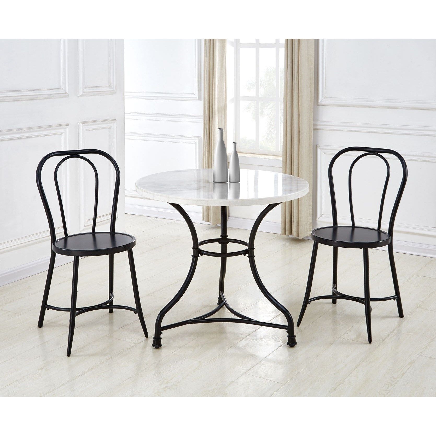 Belfort Essentials Claire Contemporary 3 Piece Bistro Table And Chair Within 3 Piece Bistro Dining Sets (View 13 of 15)