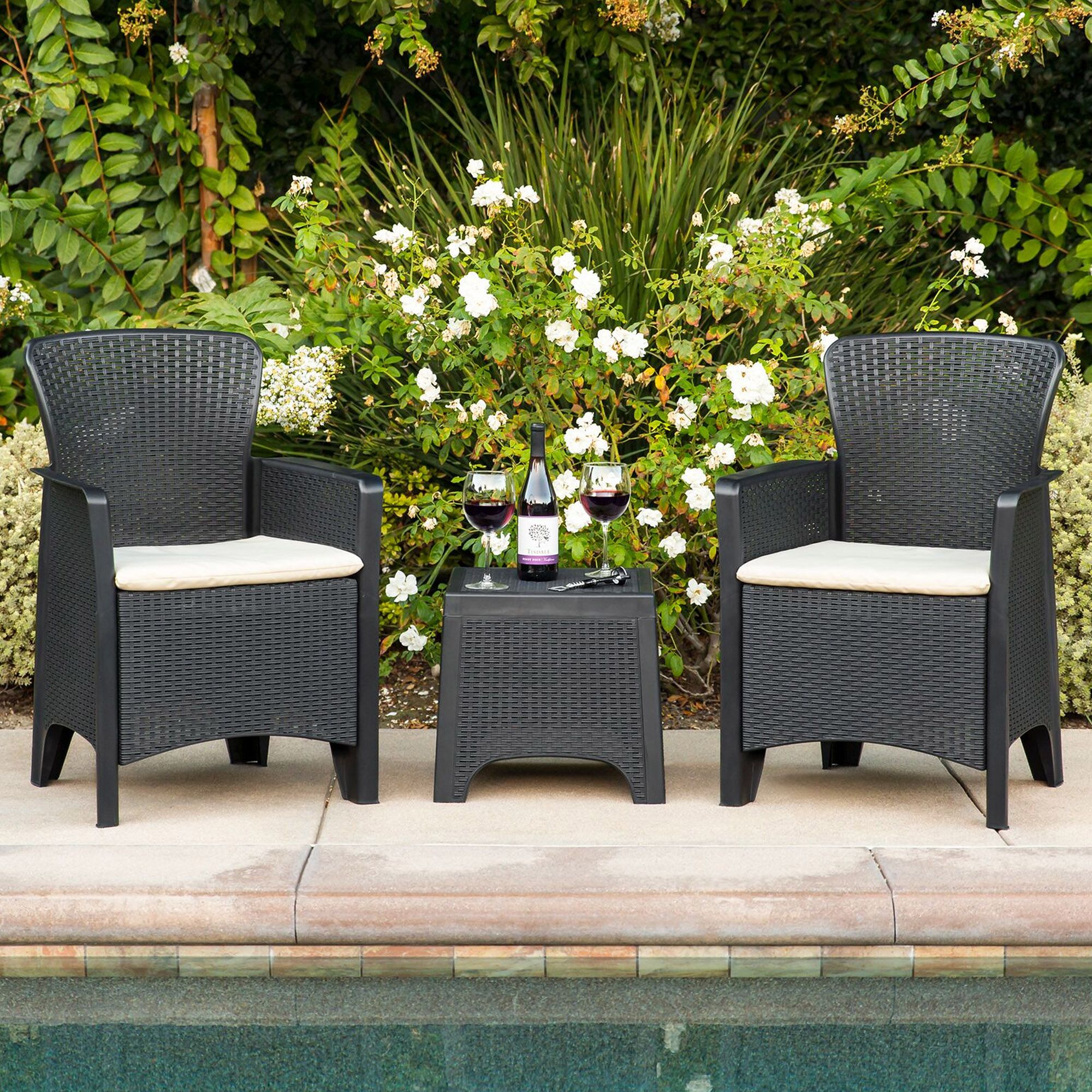 Best Choice Products 3 Piece Weather Resistant Resin Patio Bistro Throughout 3 Piece Patio Bistro Sets (View 14 of 15)