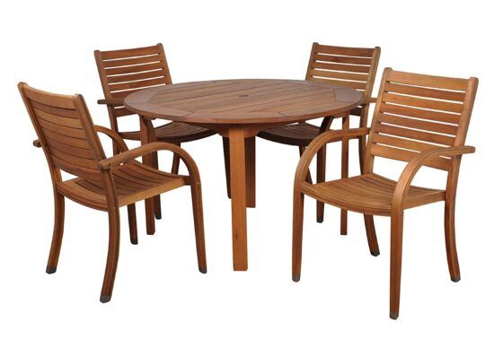 Best Eucalyptus Outdoor Furniture & Patio Sets – 2019 Buying Guide Throughout Round Teak And Eucalyptus Patio Dining Sets (View 5 of 15)