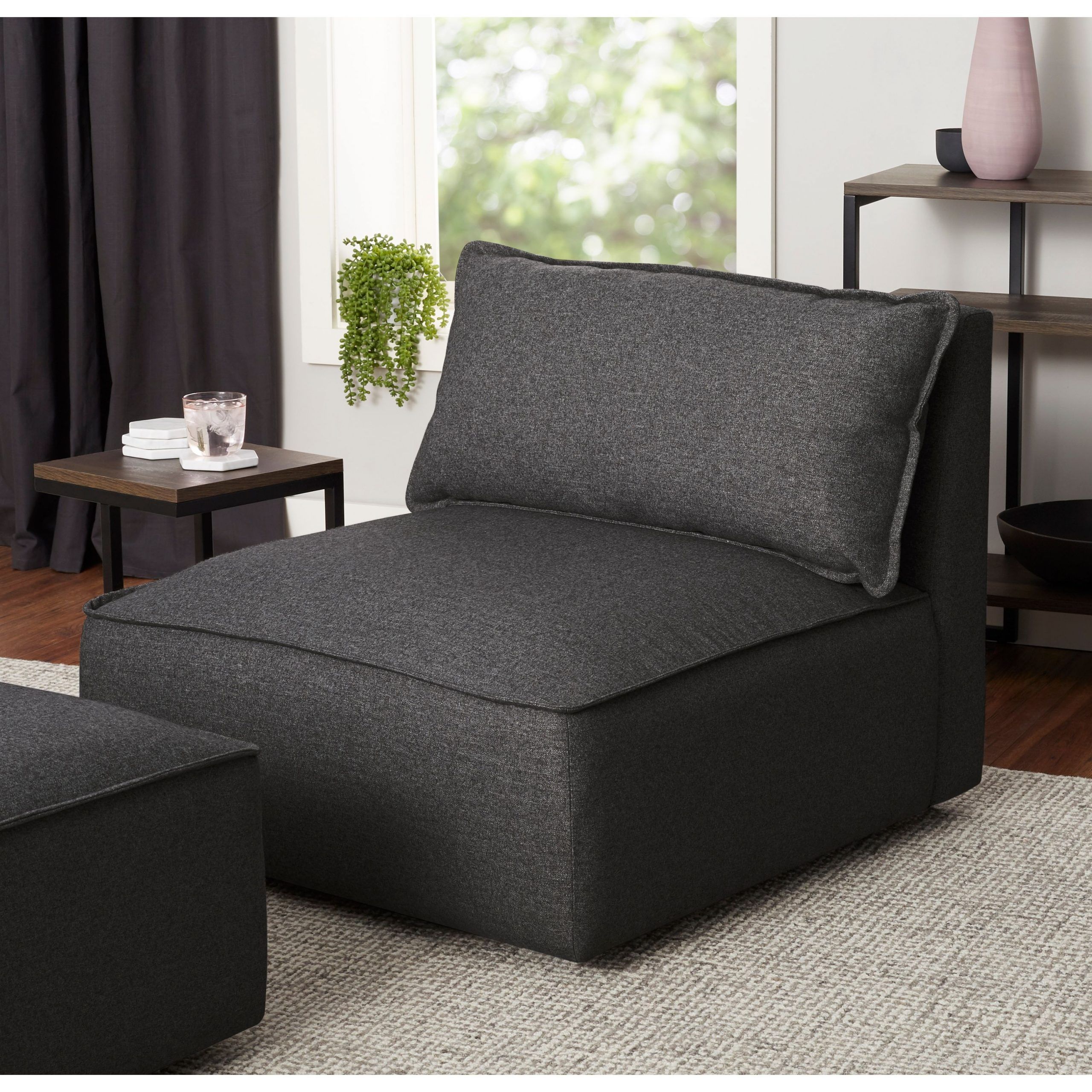 Better Homes & Gardens Morgan Modular Lounge Chair, Dark Gray – Walmart Pertaining To Modular Outdoor Arm Chairs (View 2 of 15)