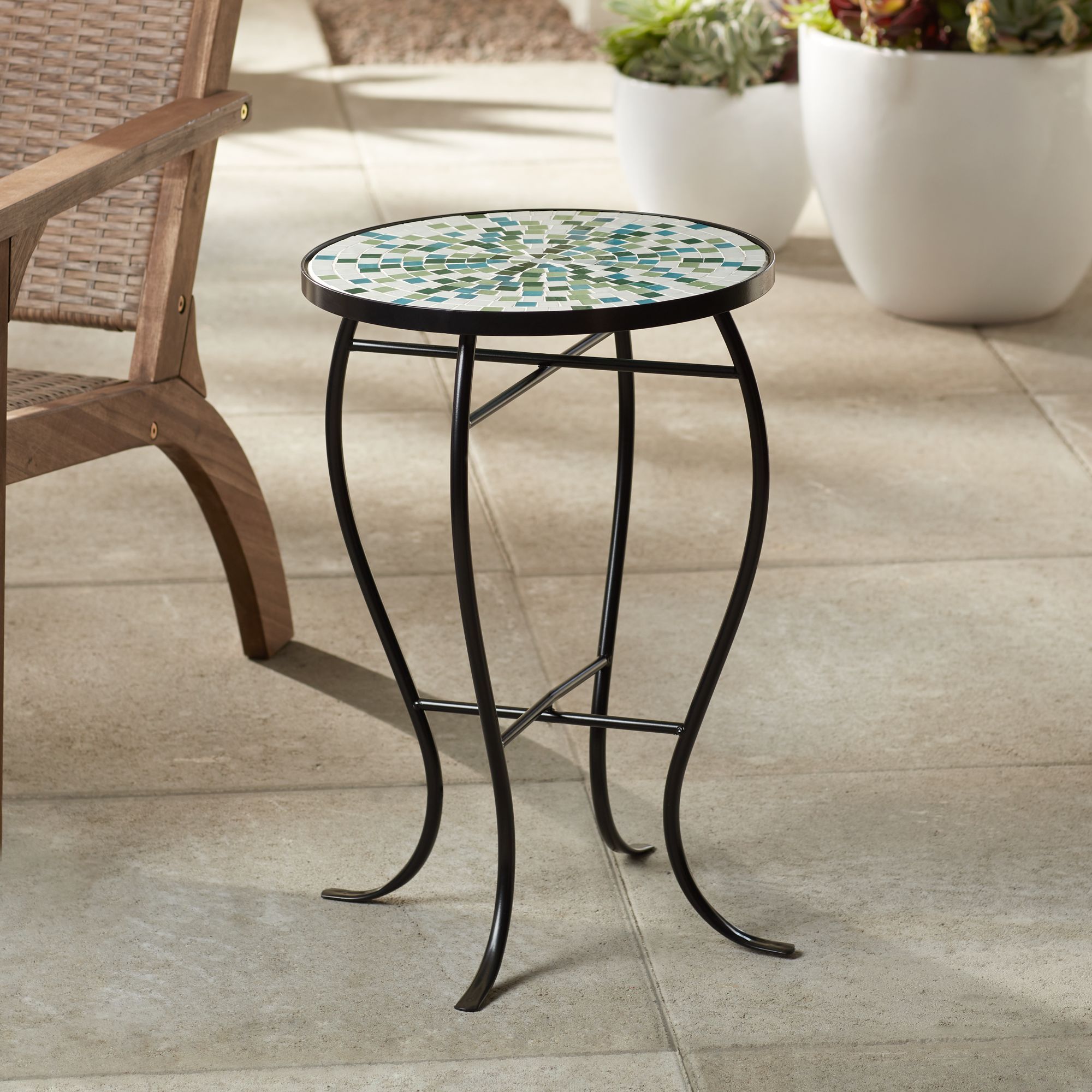 Blue Mosaic Outdoor Coffee Table : Amazon Com Teal Island Designs Blue Intended For Ocean Mosaic Outdoor Accent Tables (View 5 of 15)