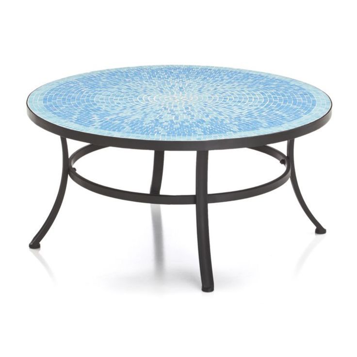Blue Mosaic Outdoor Coffee Table / Amazon Com Vingli Mosaic Accent With Blue Mosaic Black Iron Outdoor Accent Tables (View 14 of 15)