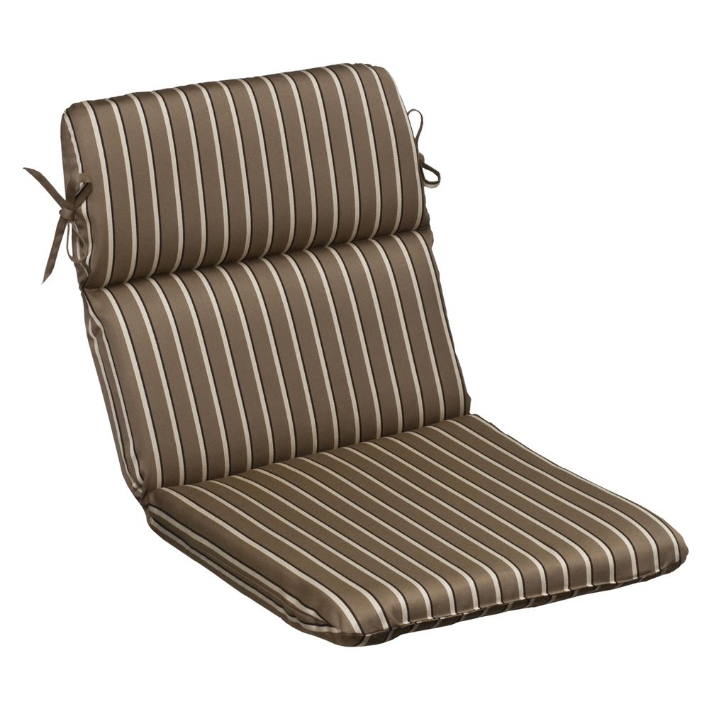 Brown/Beige Striped Sunbrella Outdoor Cushion Collection – Townhouse Linens Within Dark Brown Patio Chairs With Cushions (View 5 of 15)