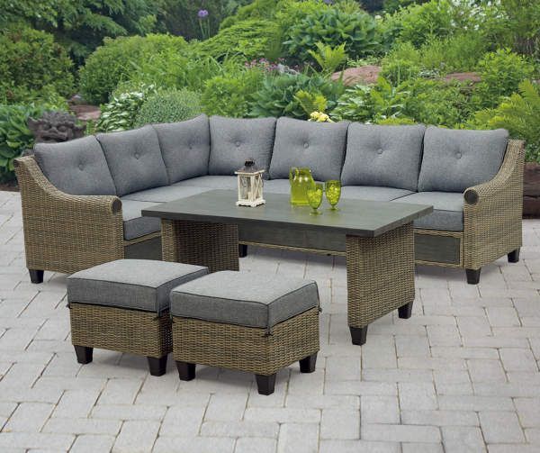 Broyhill Patio 5 Piece Cushioned Sectional All Weather Wicker Set – Big With Regard To Outdoor Seating Sectional Patio Sets (View 11 of 15)