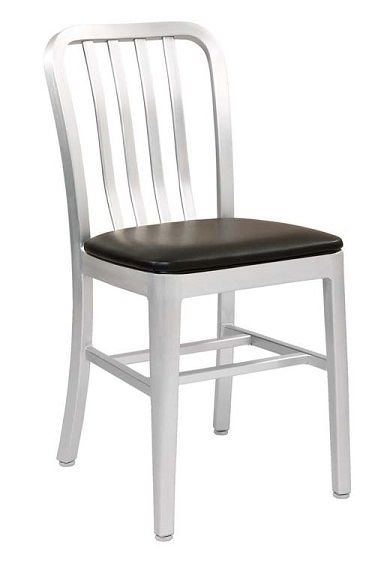 Brushed Aluminum Bistro Dining Chair Pertaining To Brushed Aluminum Outdoor Armchair Sets (View 4 of 15)
