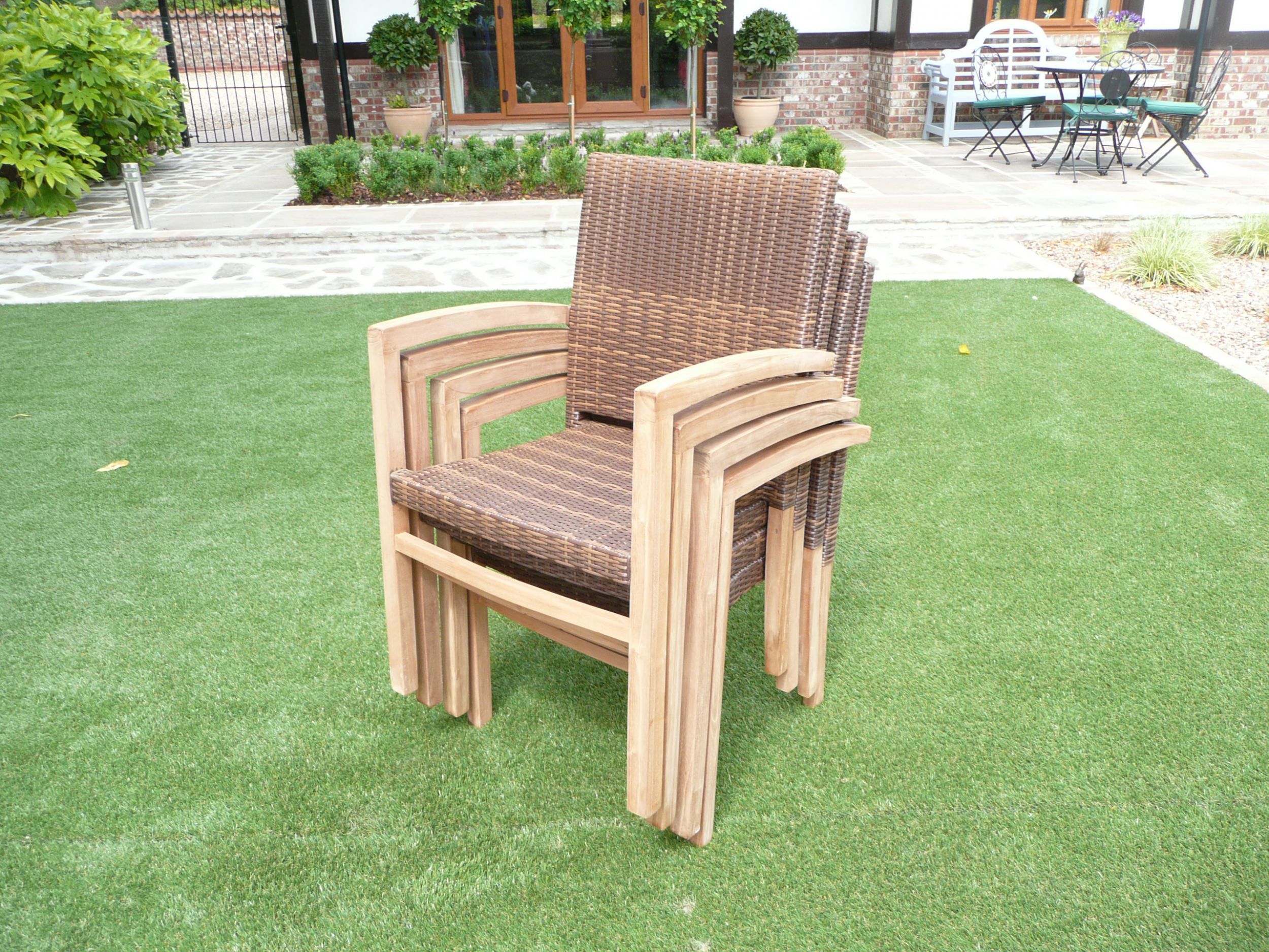 Cannes 8 Seater Teak & Rattan Patio Set | Humber Imports Within Teak Outdoor Loungers Sets (View 14 of 15)