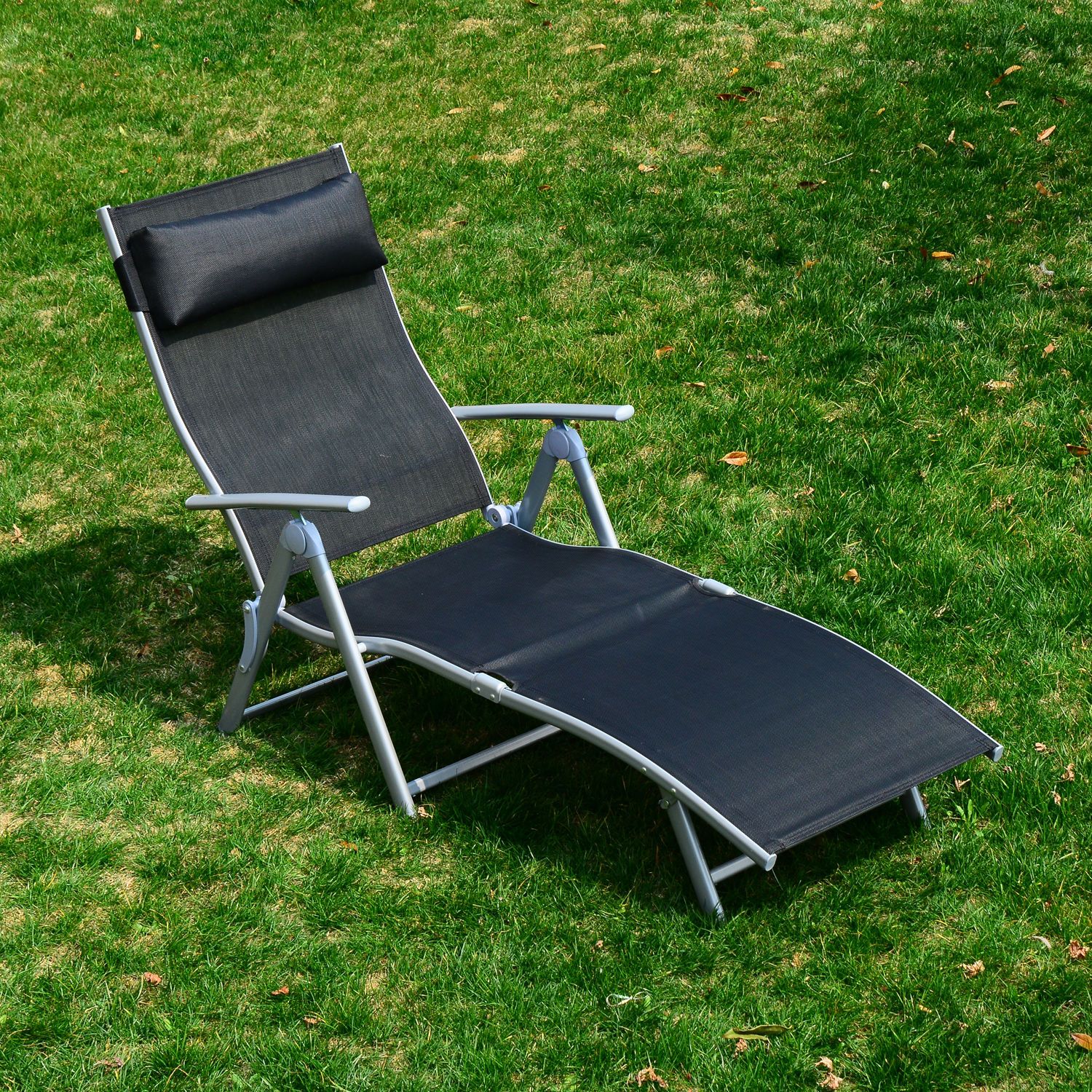 Chaise Lounge Chair Folding Pool Beach Yard Adjustable Patio Furniture Within Adjustable Outdoor Lounger Chairs (View 12 of 15)