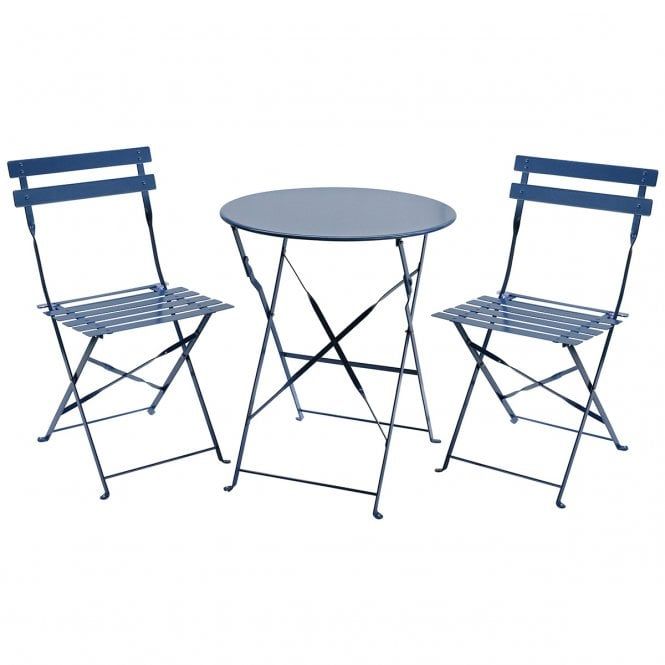 Charles Bentley 3 Piece Metal Bistro Set Garden Patio Table & 2 Chairs Throughout Red Metal Outdoor Table And Chairs Sets (View 15 of 15)