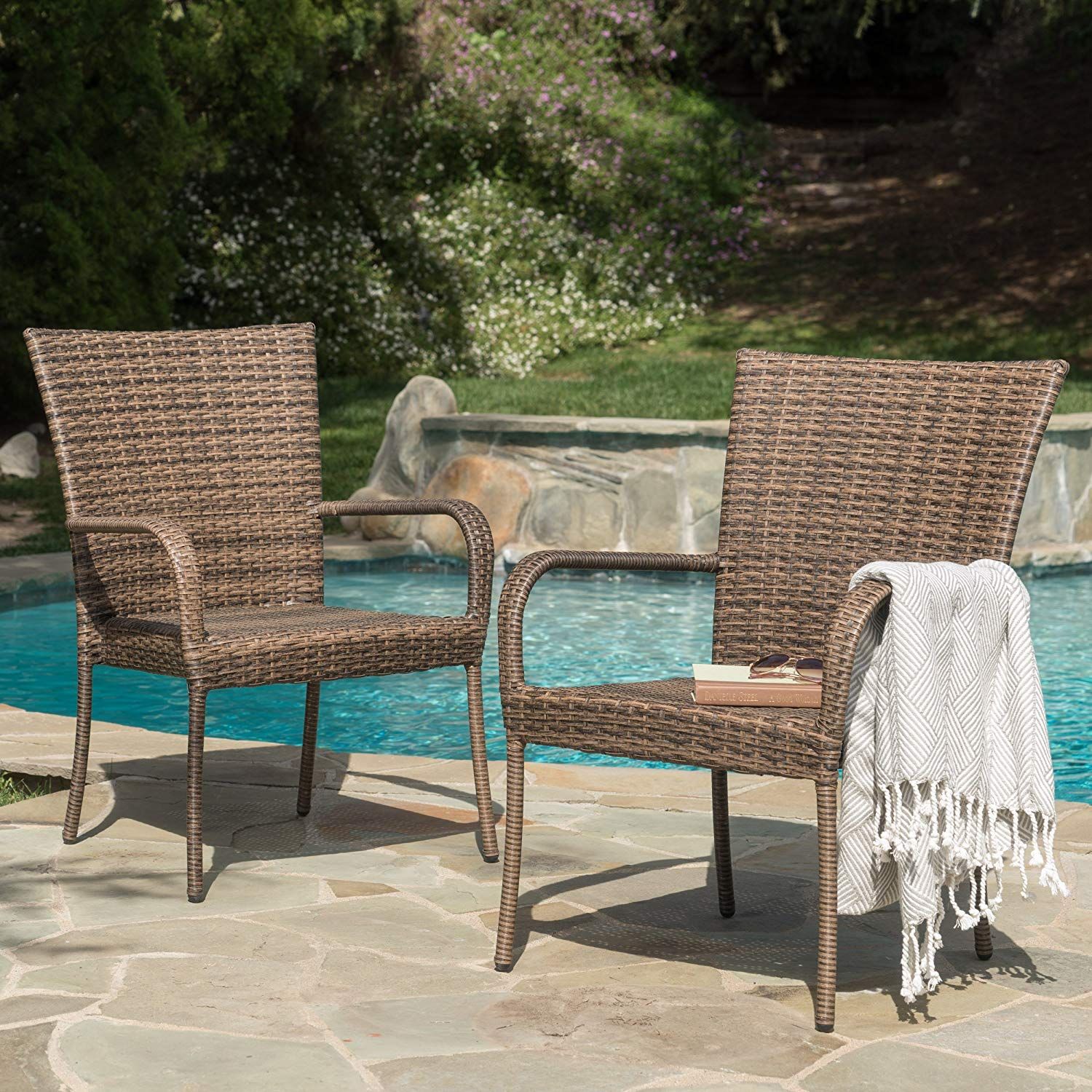 Cheap White Stackable Patio Chairs, Find White Stackable Patio Chairs With Regard To Mocha Fabric Outdoor Wicker Armchair Sets (View 13 of 15)