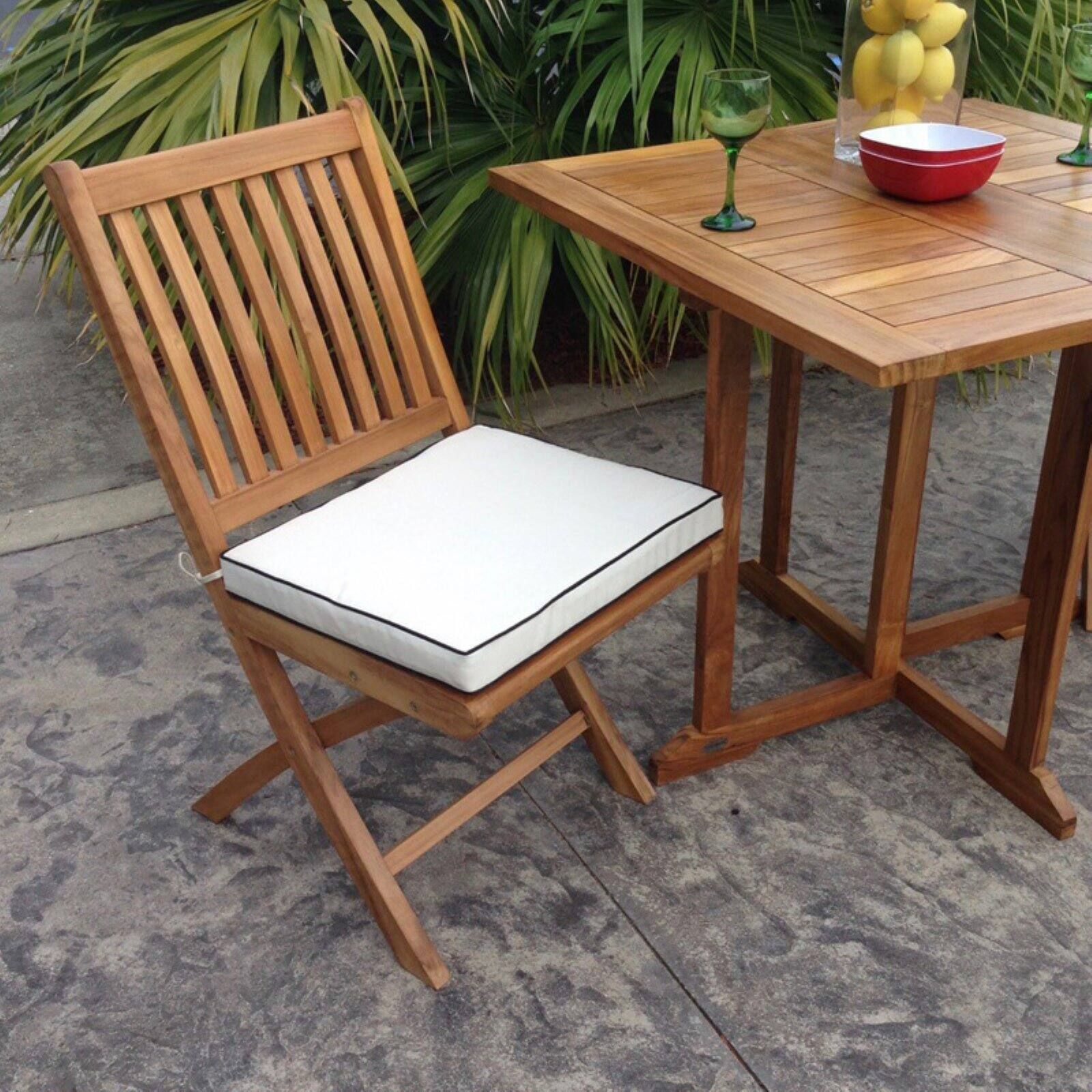 Chic Teak Santa Barbara Outdoor Folding Chair Cushion – Walmart In Teak Outdoor Folding Armchairs (View 3 of 15)