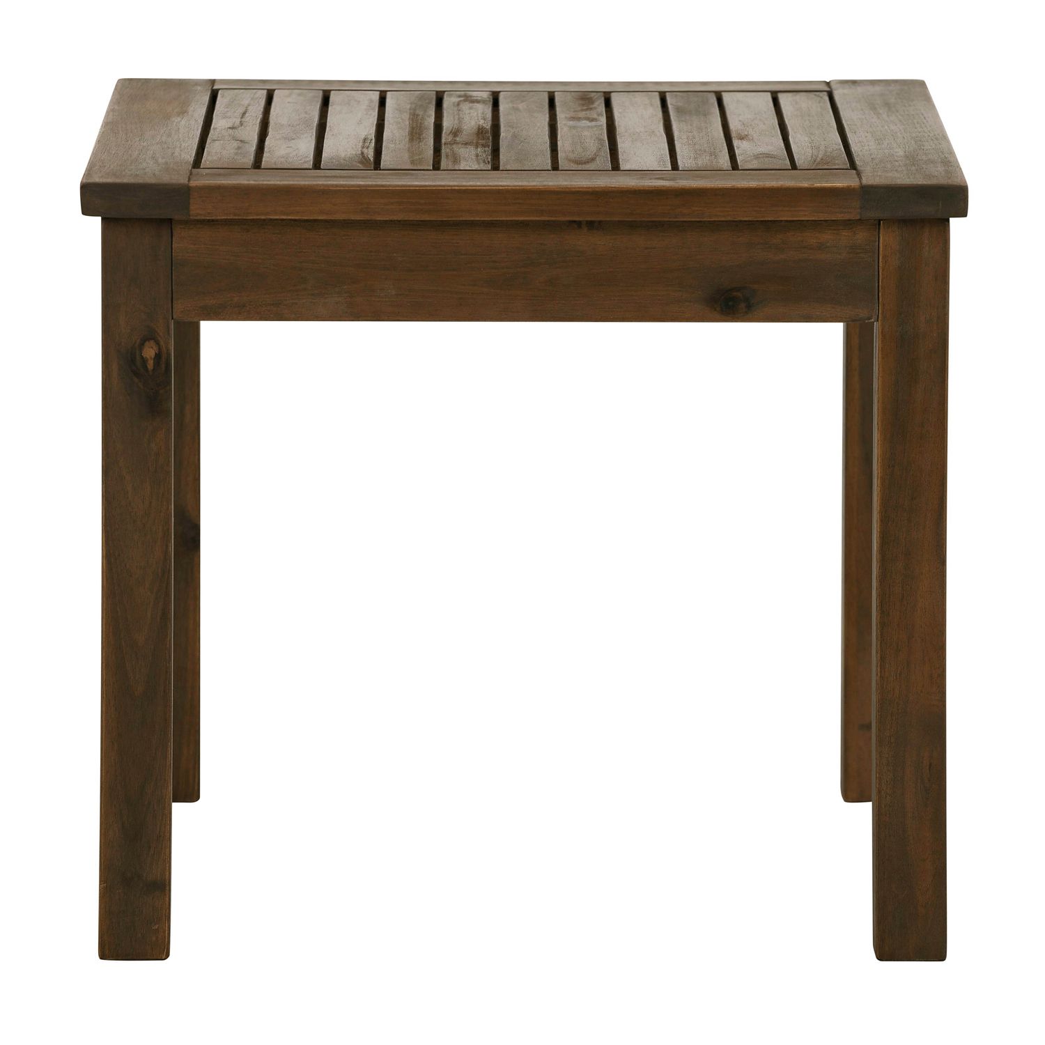 Classic Acacia Wood Patio Side Table – Pier1 Imports In Natural Dark Oil Acacia Outdoor Arm Chairs (View 9 of 15)