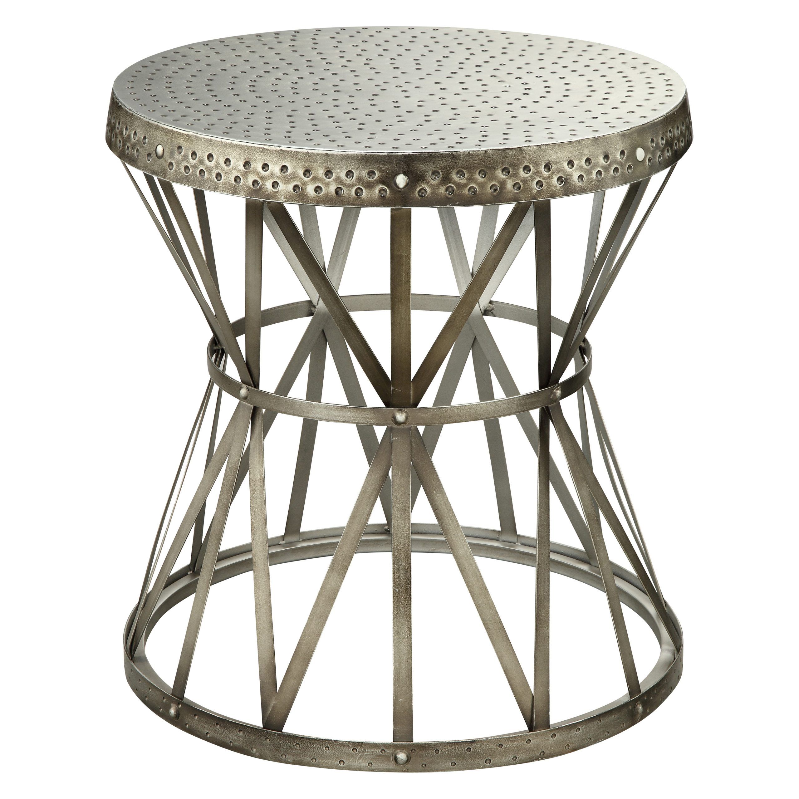 Coast To Coast 43329 Round Metal End Table – End Tables At Hayneedle For Wood And Steel Outdoor Side Tables (View 7 of 15)