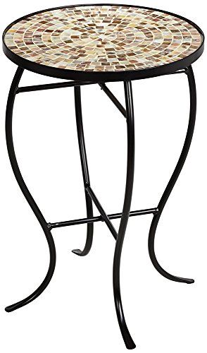Cobalt Mosaic Black Iron Outdoor Accent Table – Yumdistrict For Mosaic Black Outdoor Accent Tables (View 14 of 15)