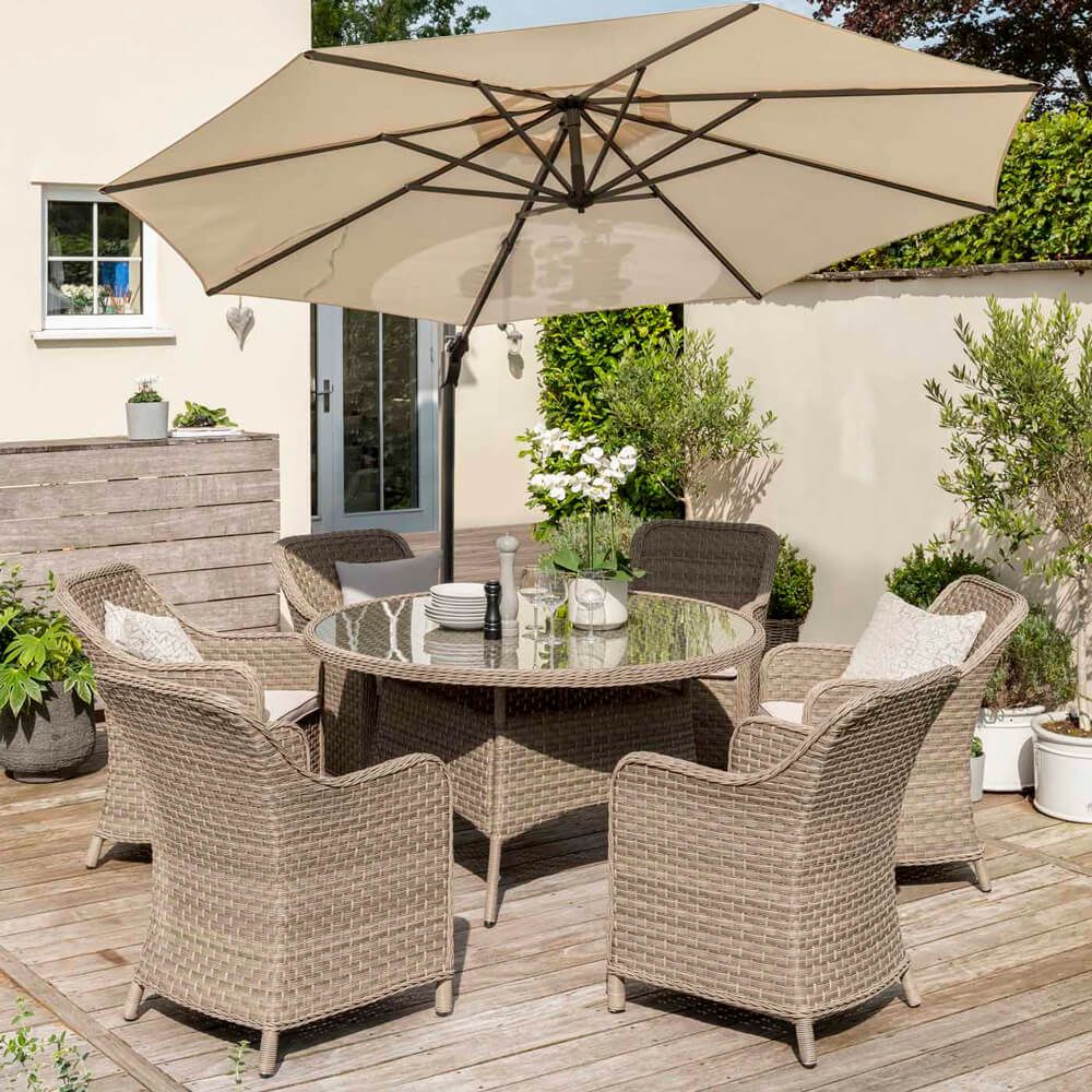 Compare & Buy Garden Dining Sets In The Uk | Kasera Pertaining To Fabric 5 Piece 4 Seat Outdoor Patio Sets (View 3 of 15)
