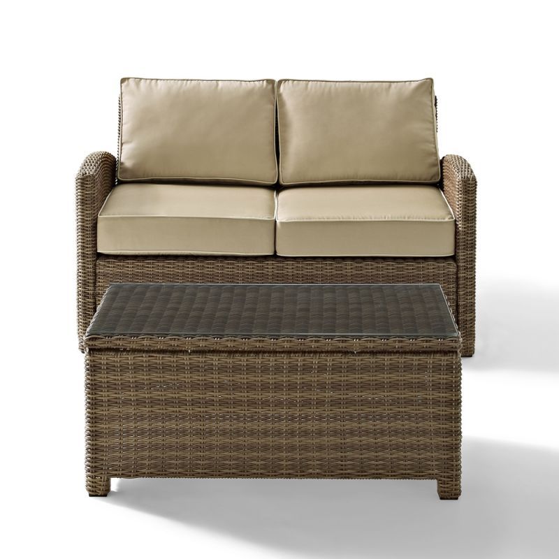 Crosley Furniture – Bradenton 2 Piece Outdoor Wicker Seating Set With In Rattan Wicker Sand Outdoor Seating Sets (View 12 of 15)