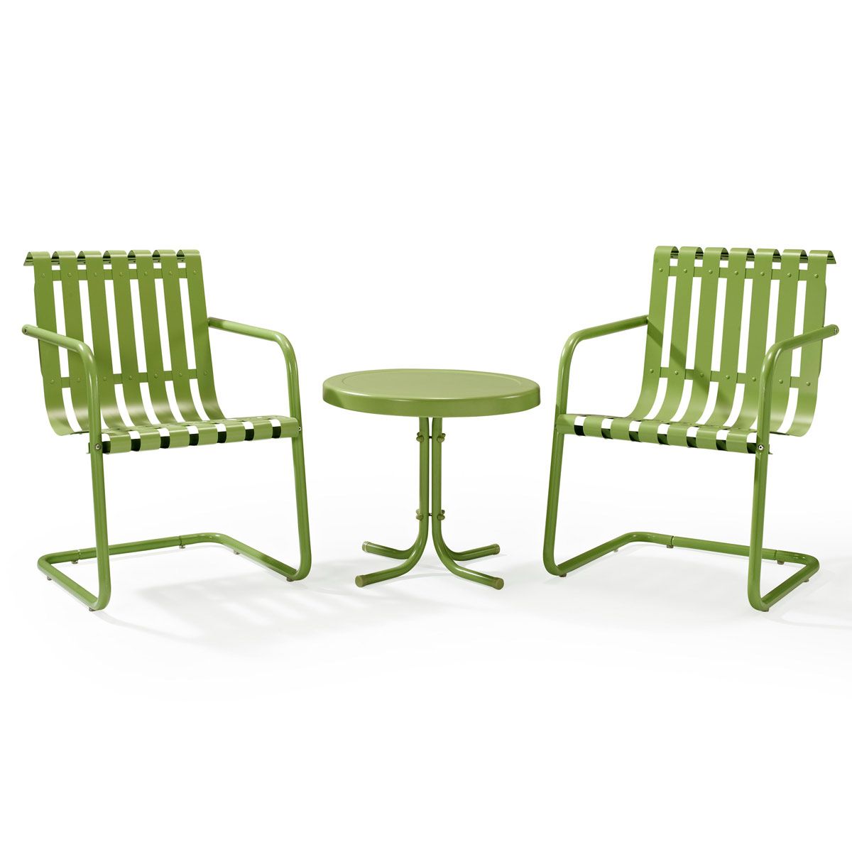 Crosley Gracie 3 Piece Metal Outdoor Conversation Seating Set – 2 For Green Steel Indoor Outdoor Armchair Sets (View 5 of 15)