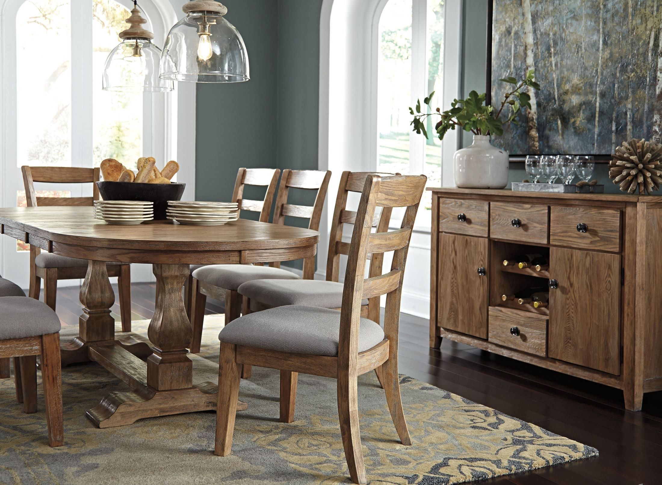 Danimore Light Brown Extendable Oval Dining Room Set From Ashley (D473 Within Extendable Oval Dining Sets (View 14 of 15)