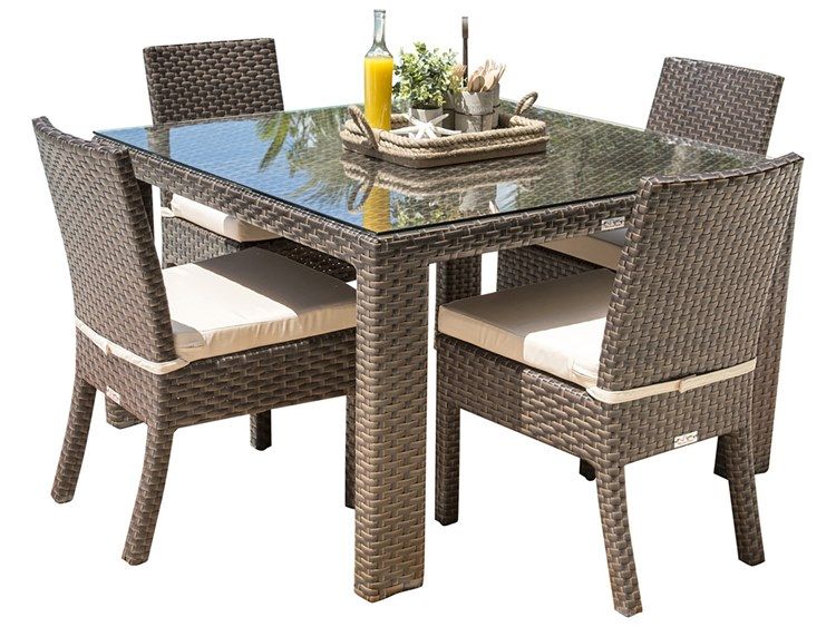 Dark Brown Wicker Dining Chairs – Home Decorators Collection Camden 7 Throughout Dark Brown Patio Dining Sets (View 14 of 15)