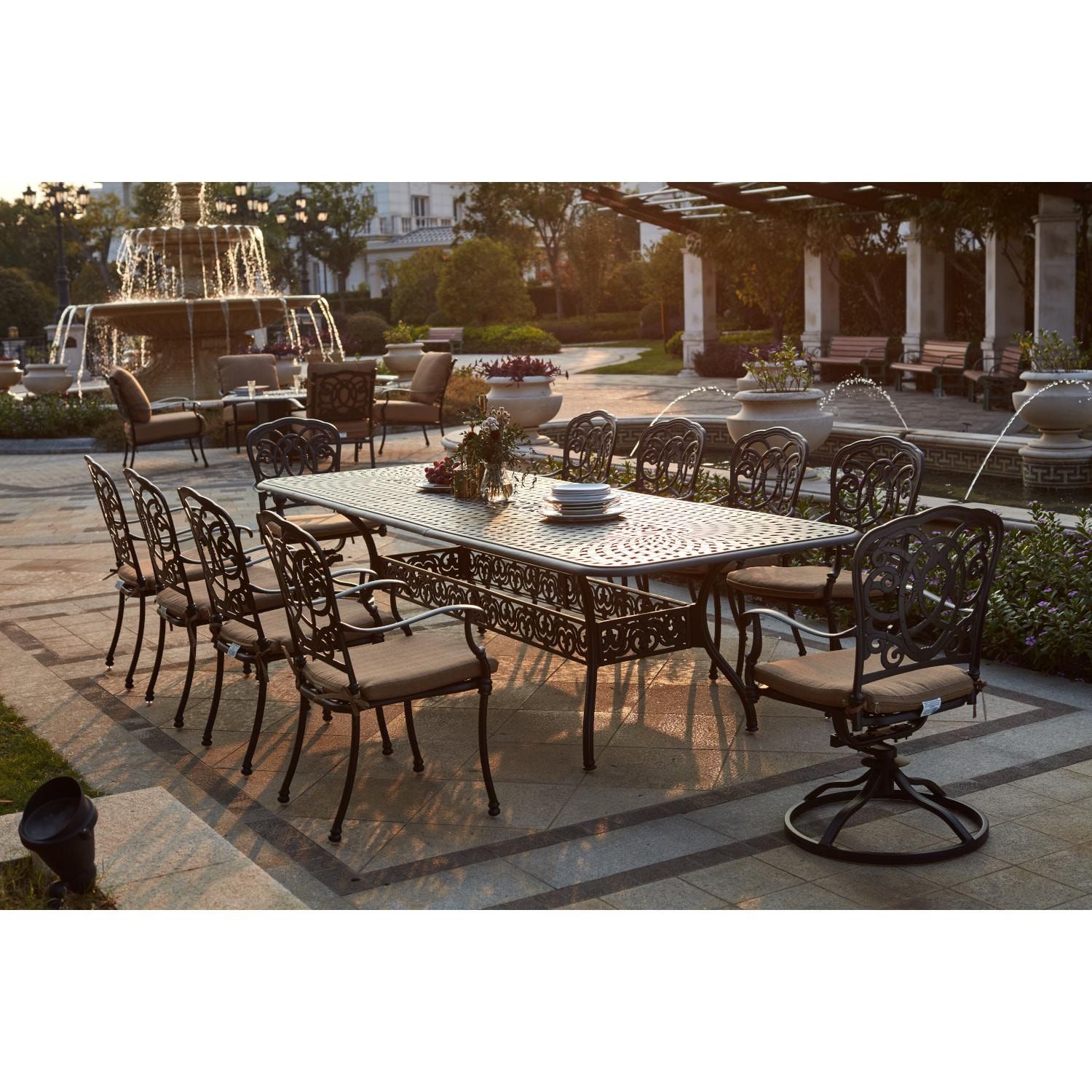 Darlee Florence 11 Piece Cast Aluminum Patio Dining Set W/ 92 X 42 Inch Pertaining To 11 Piece Extendable Patio Dining Sets (View 10 of 15)