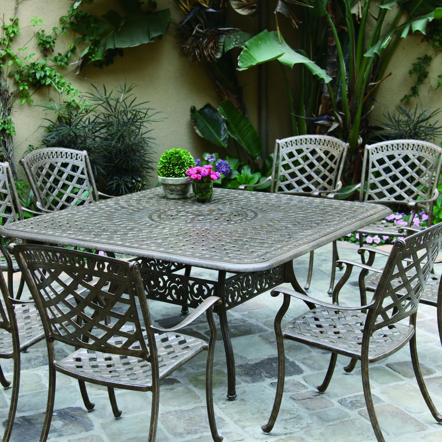 Darlee Sedona 9 Piece Cast Aluminum Patio Dining Set In 9 Piece Patio Dining Sets (View 12 of 15)