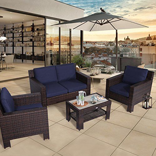 Diensday Patio Outdoor Furniture|Conversation Sectional Sofa Sets Pertaining To Navy Outdoor Seating Sectional Patio Sets (View 4 of 15)