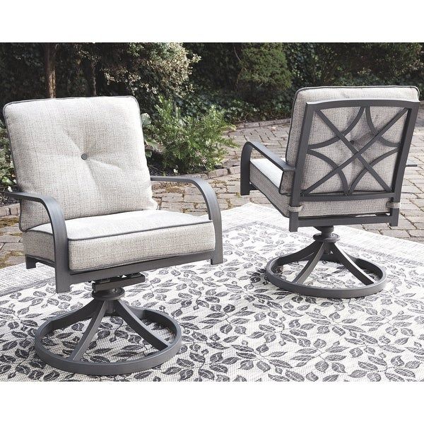 Donnalee Bay Outdoor Dark Gray Swivel Lounge Chair (Set Of 2 Inside Dark Gray Fabric Outdoor Patio Bar Chairs Sets (View 13 of 15)