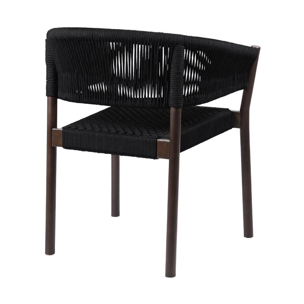 Doris Indoor Outdoor Dining Chair In Dark Eucalyptus Wood With Black Throughout Black Eucalyptus Outdoor Patio Seating Sets (View 8 of 15)