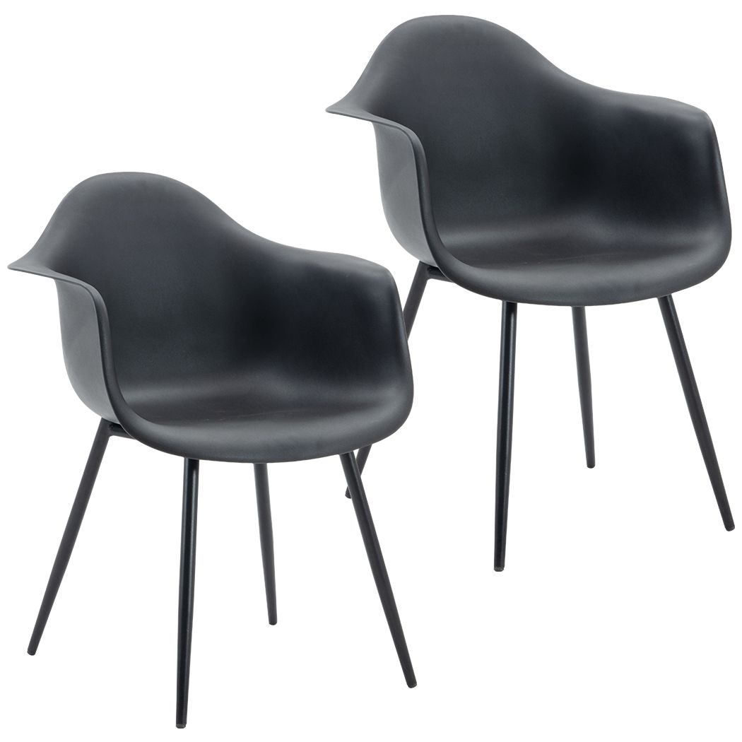 Duhome Set Of 2 Modern Dining Chairs With Black Powder Coated Legs With Regard To Black Outdoor Modern Chairs Sets (View 11 of 15)