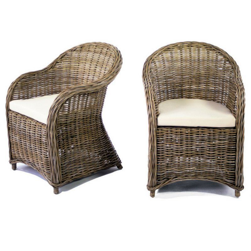 Edmonton Garden Chair With Cushion | Rattan Armchair, Armchair With Regarding Pineapple Natural Wood Outdoor Folding Tables (View 9 of 15)