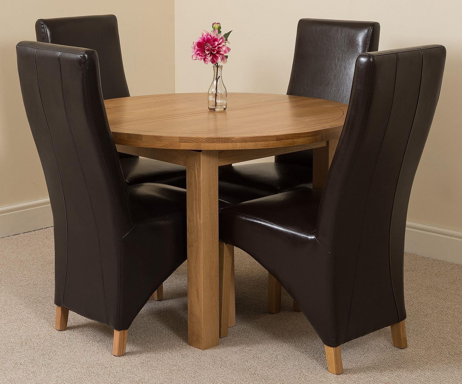 Edmonton Solid Oak Extending Oval Dining Table With 4 Lola Dining For Extendable Oval Patio Dining Sets (View 13 of 15)