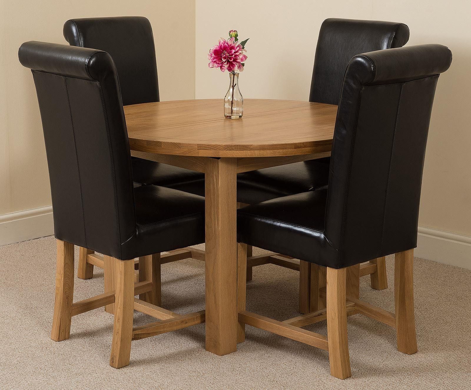 Edmonton Solid Oak Extending Oval Dining Table With 4 Washington Dining Intended For Extendable Oval Patio Dining Sets (View 2 of 15)