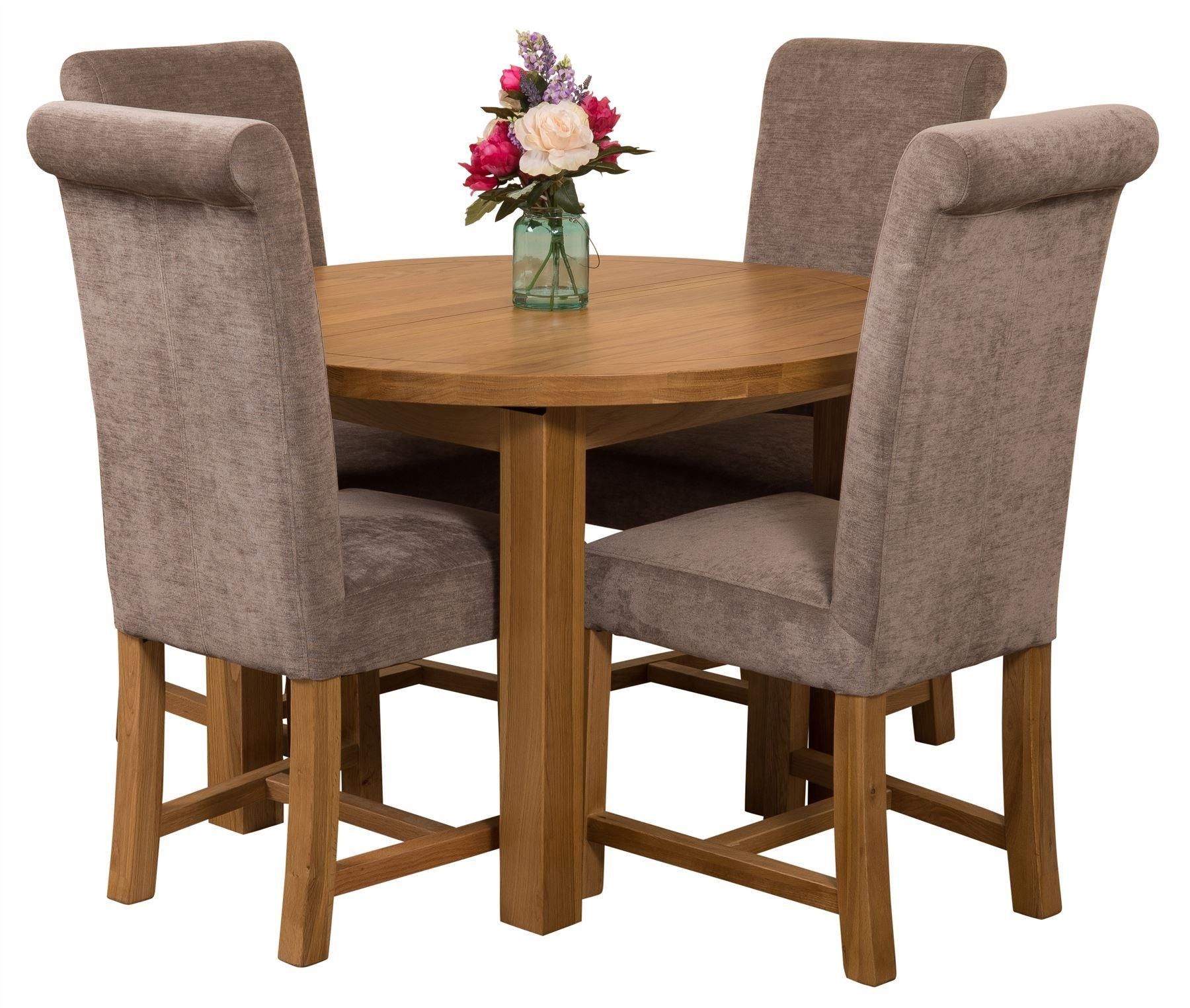 Edmonton Solid Oak Extending Oval Dining Table With 4 Washington Dining Regarding Extendable Oval Dining Sets (View 8 of 15)