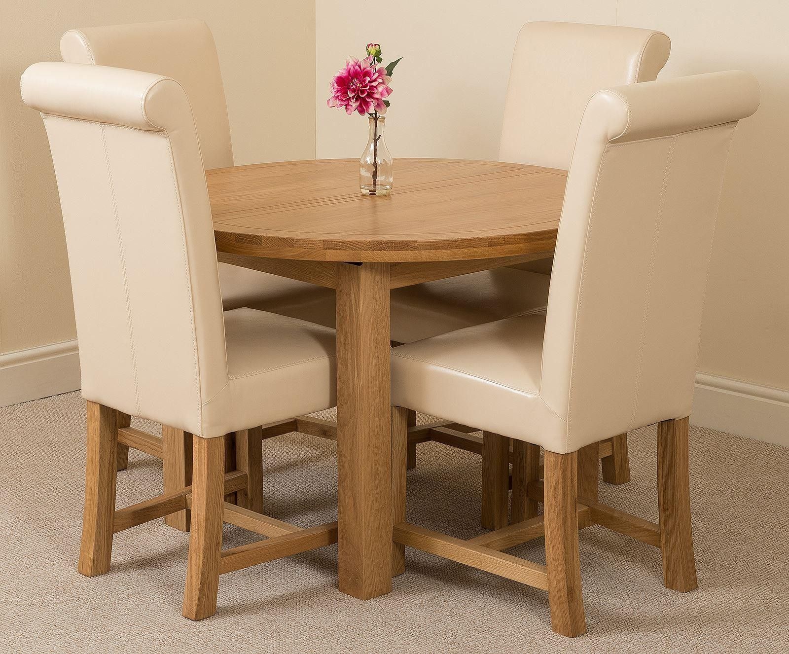 Edmonton Solid Oak Extending Oval Dining Table With 4 Washington Dining Regarding Extendable Oval Dining Sets (View 1 of 15)