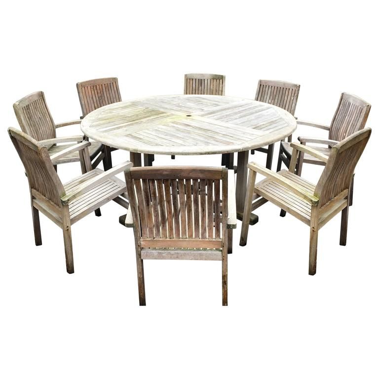English Teak Dining Set For Eight With Octagonal Table For Sale At 1Stdibs Pertaining To Octagonal Outdoor Dining Sets (View 15 of 15)