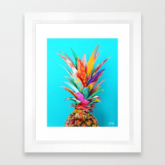 Ettavee Pineapple Crown Framed Art Printettavee | Society6 Inside Pineapple Natural Wood Outdoor Folding Tables (View 15 of 15)