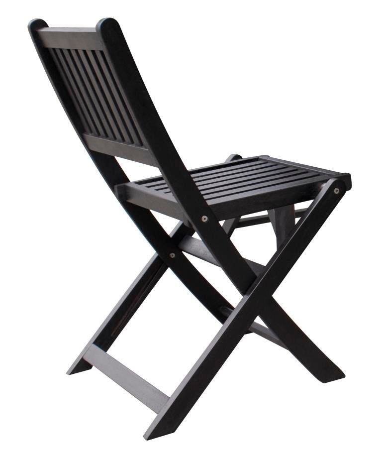 Eucalyptus Wood Folding Dining Chairs – Set/4 In Black Eucalyptus Outdoor Patio Seating Sets (View 15 of 15)