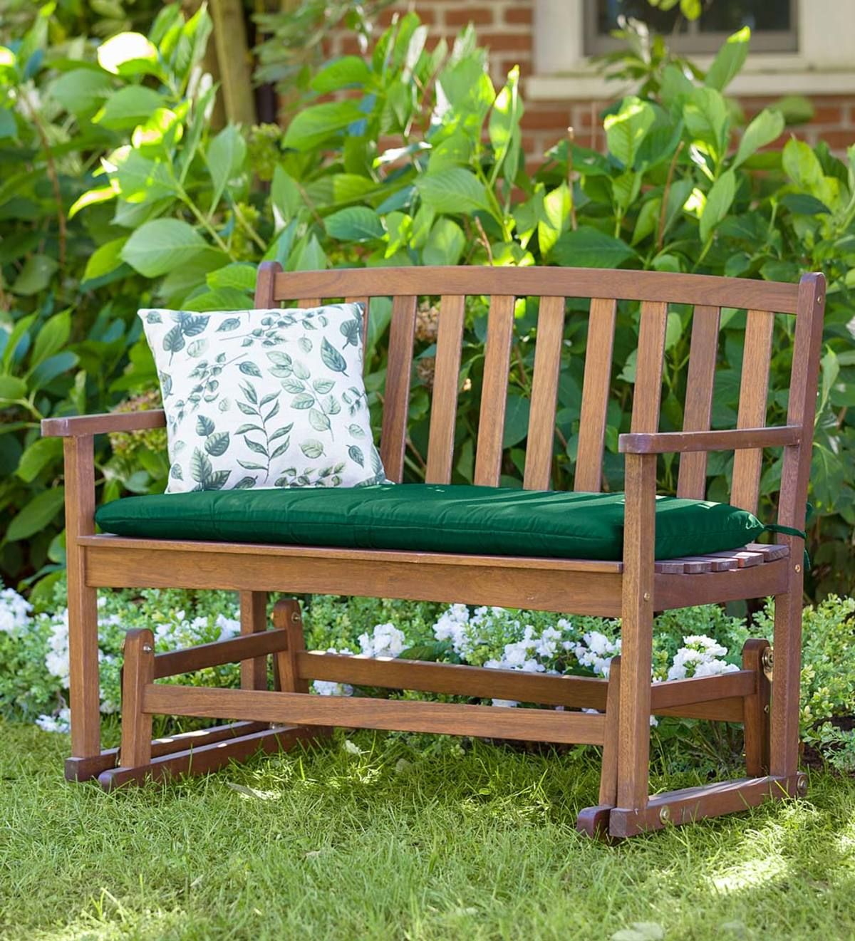 Eucalyptus Wood Love Seat Glider, Lancaster Outdoor Furniture Inside Natural Wood Outdoor Chairs (View 5 of 15)