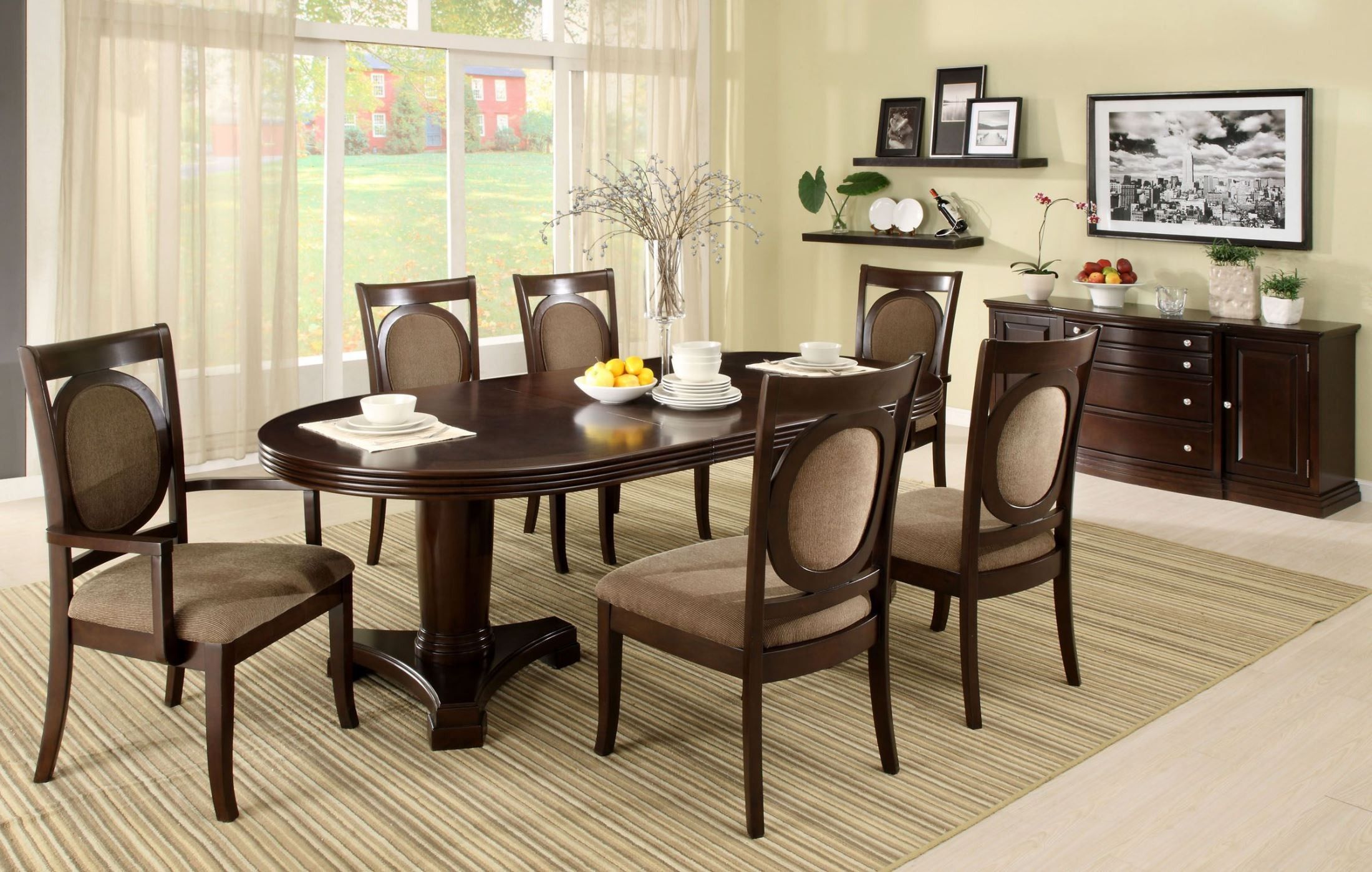 Evelyn Walnut Oval Extendable Pedestal Dining Table From Furniture Of Regarding Extendable Oval Dining Sets (View 3 of 15)