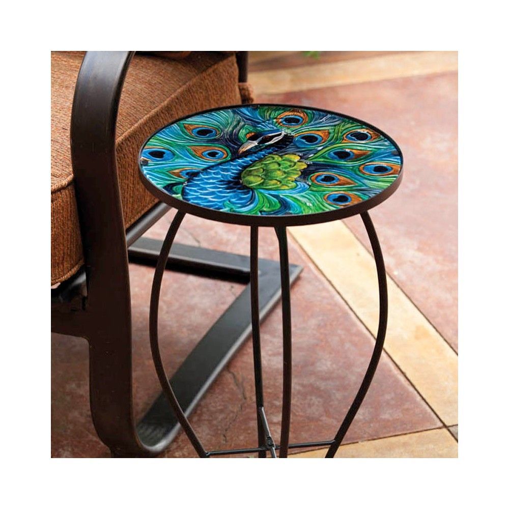 Evergreen Gardens Mosaic Side Table Outdoor – Handcrafted Mosaic Side Pertaining To Dragonfly Mosaic Outdoor Accent Tables (View 11 of 15)