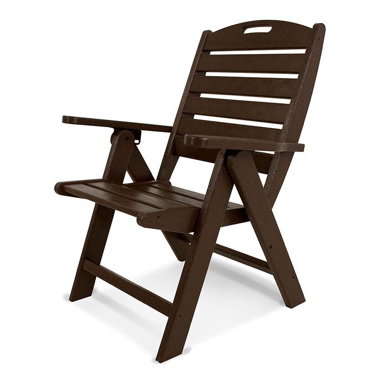 Folding Highback Chair | Polywood Patio Dining Chairs | Maintenance Throughout Charcoal Black Outdoor Highback Armchairs (View 11 of 15)