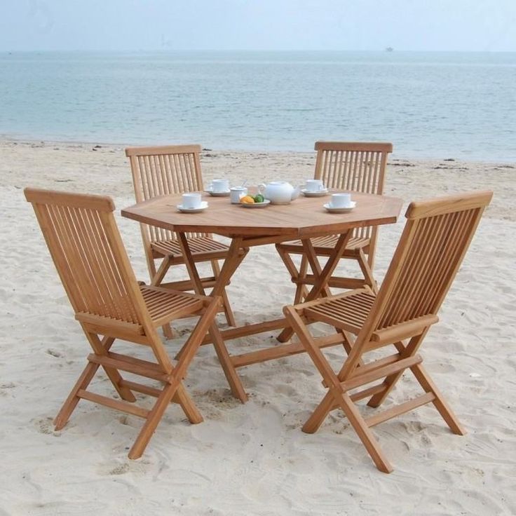 Folding Patio Furniture Dining Sets | Wood Patio Furniture, Teak With Teak Folding Chair Patio Dining Sets (View 14 of 15)
