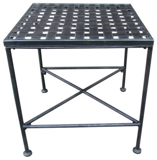 Gdf Studio Kent Outdoor Black Iron End Table – Industrial – Outdoor For Black Iron Outdoor Accent Tables (View 13 of 15)