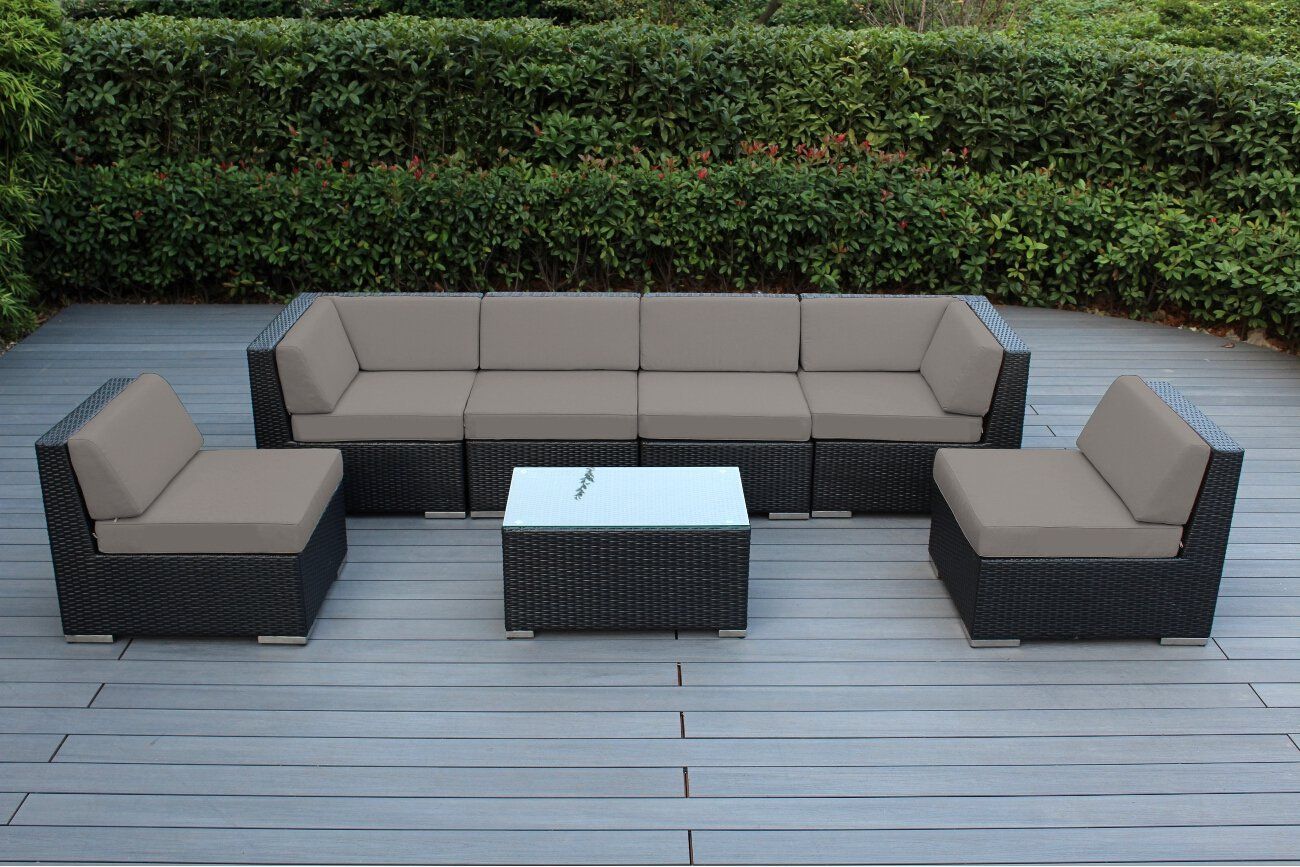Genuine 16 Piece Ohana Wicker Patio Furniture Set (Outdoor Sectional Intended For Outdoor Seating Sectional Patio Sets (View 8 of 15)