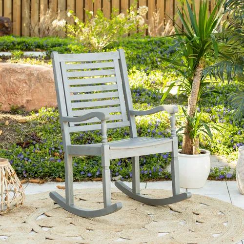 Gray Wash Acacia Patio Rocking Chair | Pier 1 In 2020 | Patio Rocking For Gray Wash Wood Porch Patio Chairs Sets (View 6 of 15)