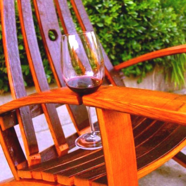 Great Idea! | Wine Glass Holder, Wine Barrel Chairs, Glass Holders For Outdoor Chair With Wine Holder (View 1 of 15)