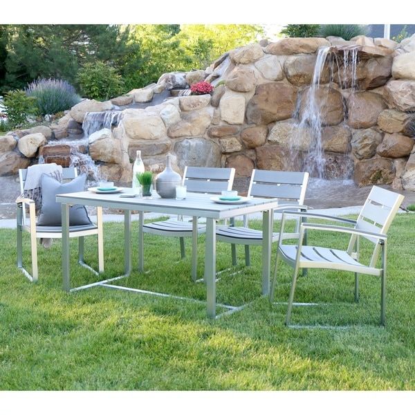 Grey All Weather Outdoor 5 Piece Patio Dining Set – Free Shipping Today In Gray All Weather Outdoor Seating Patio Sets (View 9 of 15)