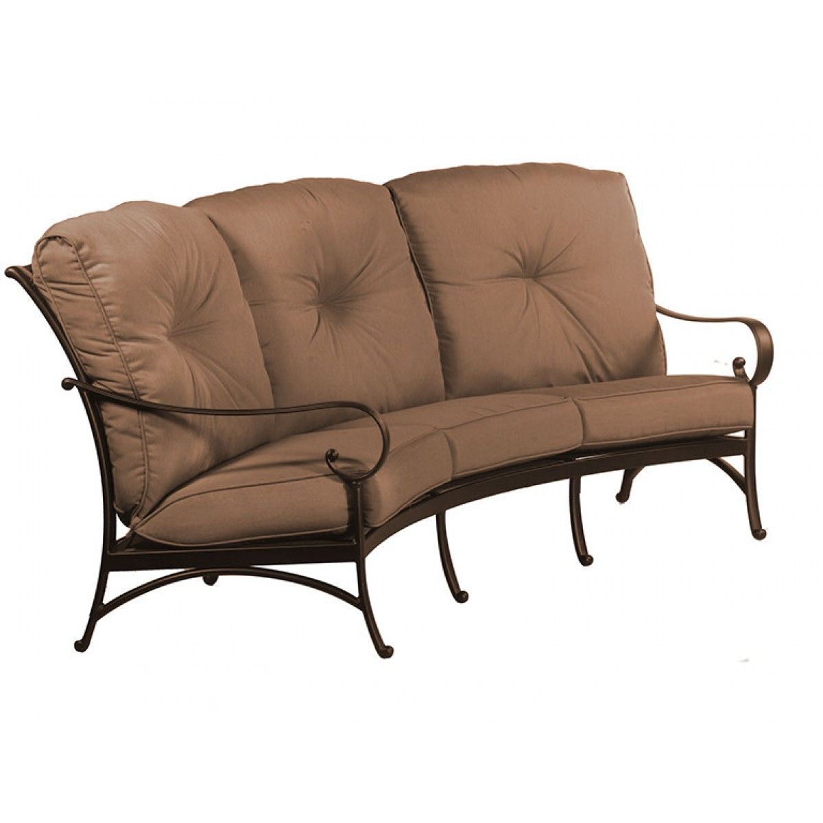 Hanamint Westfield Cast Aluminum Dining Chair Shown In Terra Mist Regarding Mist Fabric Outdoor Patio Sets (View 7 of 15)