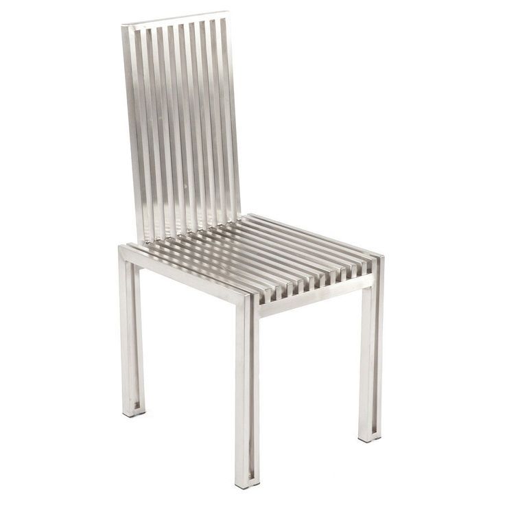Hans Andersen Home Brushed Stainless Steel Dining Chair | Products Inside Brushed Aluminum Outdoor Armchair Sets (View 6 of 15)