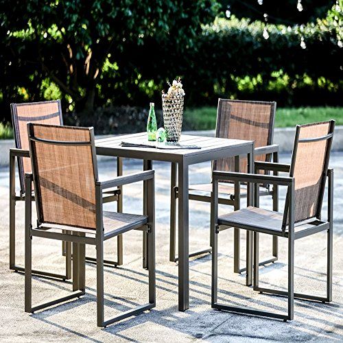 High Top Patio Table And Chairs Set For Indoor And Outdoor Combo, 5 Inside Green 5 Piece Outdoor Dining Sets (View 12 of 15)